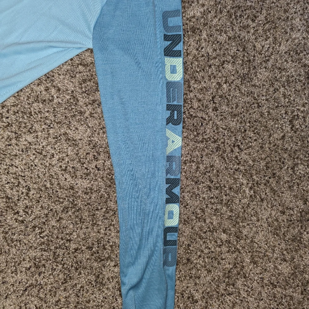 Youth Girl's Blue L/S UNDER ARMOUR HeatGear 1/4 Zipper Pullover Size Youth XL